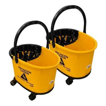 Cubeta_Exprimidor_Sablón_Pack 2_Amarillo con Dolly